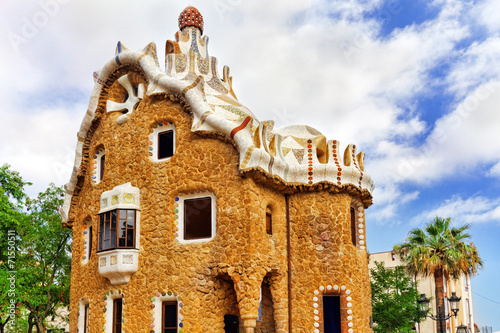 BARCELONA, SPAIN - SEPT 02,2014 :Gorgeous and amazing Park Guel