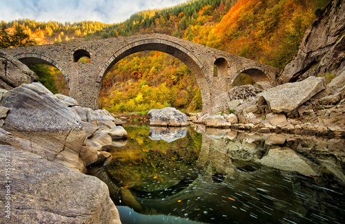 Autumn view with The Devil's Bridge, Bulgaria