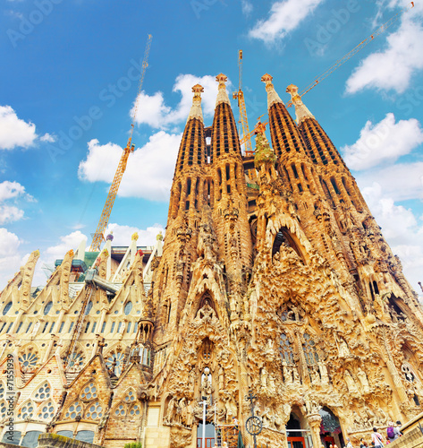 BARCELONA, SPAIN - SEPT 02, 2014: The Basilica of La Sagrada Fam