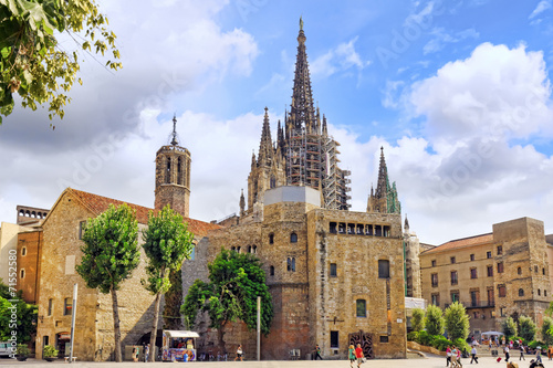 Beautiful historical landscape of the Barcelona, Catalonia, Spa