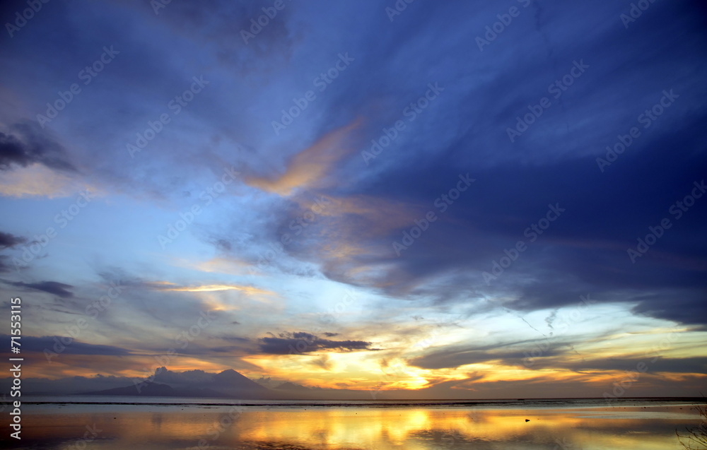 Sunset on the island of Gili Trawangan, Indonesia Sunset on the island of Gili Trawangan, Indonesia