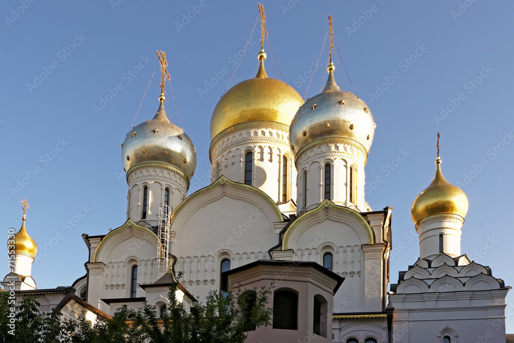 Golden domes of the Conception convent in Moscow