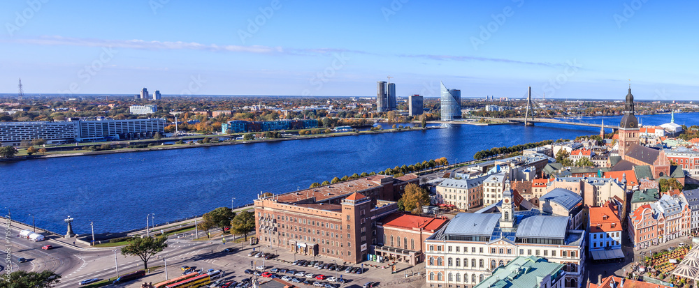 Panoramic scenery Riga