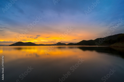 Sunset at Srinakarin dam