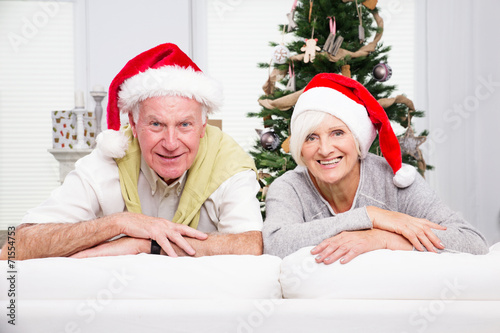 happy senior christmas couple