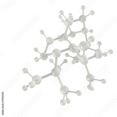 Molecule white 3d on white background