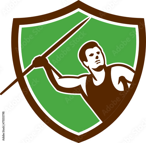 Javelin Throw Track and Field Athlete Shield