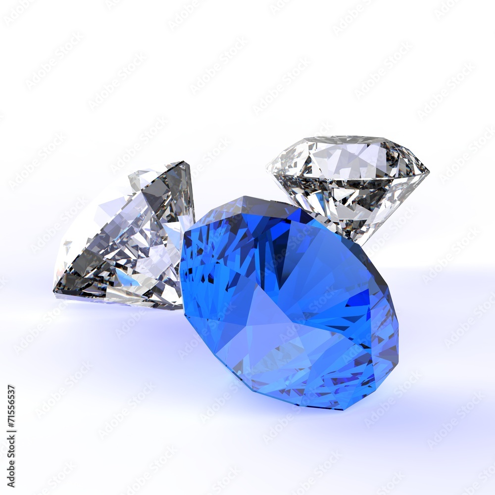 Diamonds 3d composition on white Diamonds 3d composition on white