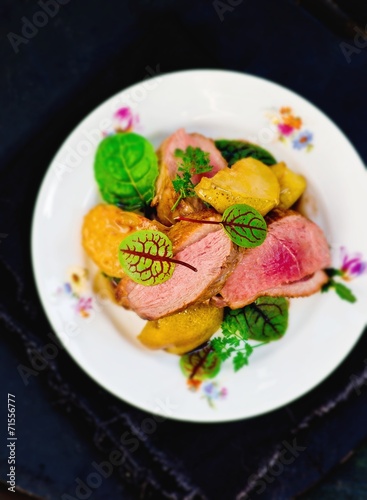 duck breast with pears
