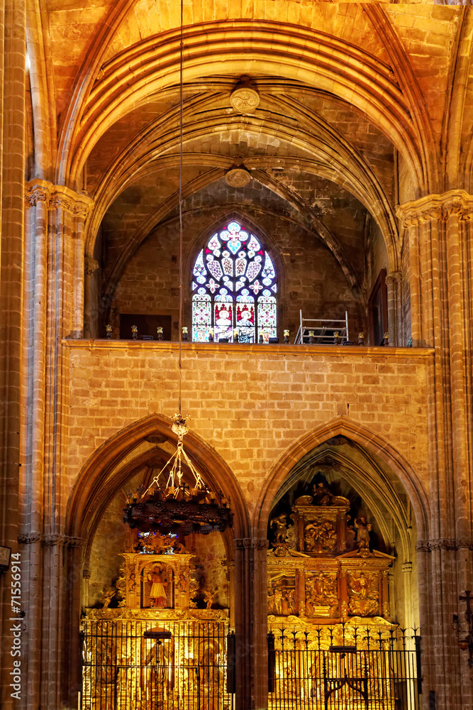 Inside Cathedral. Cathedral of the Holy Cross and Saint Eulalia.
