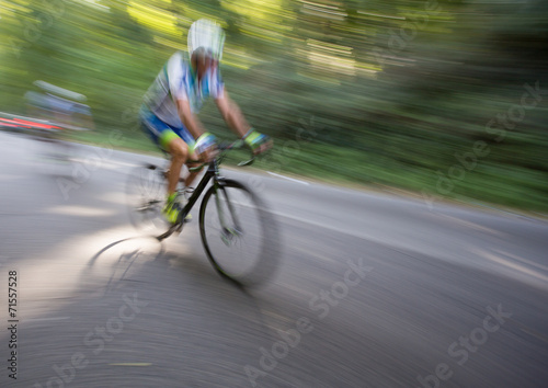 race bicycle in motion blur