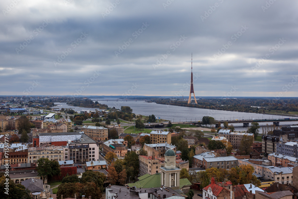 Obraz premium Riga city view including TV tower