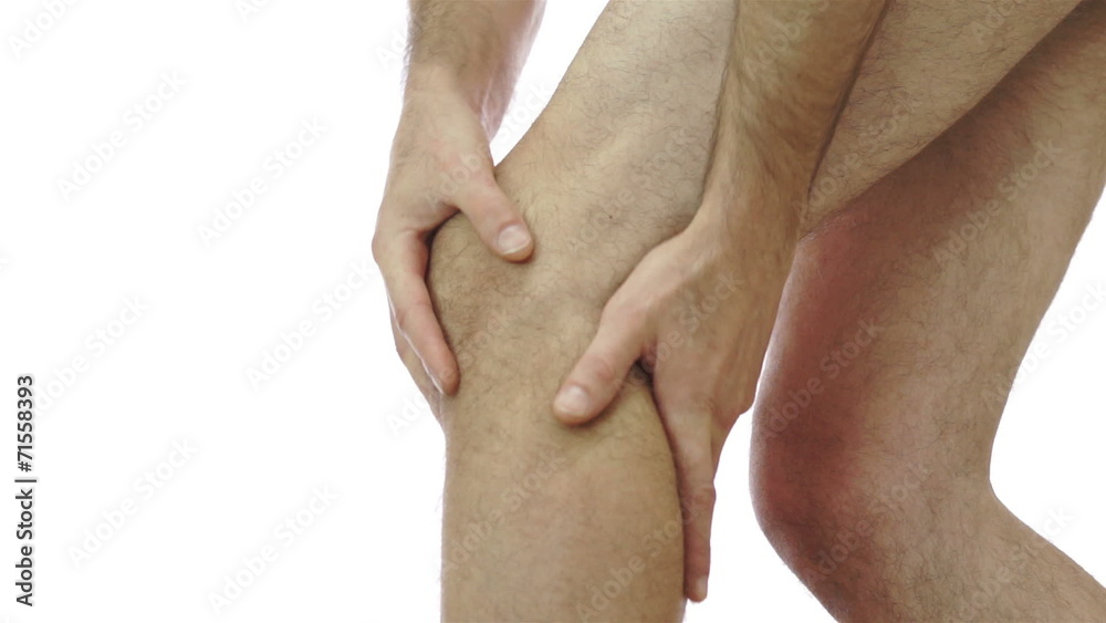 Male Rubs His Knee Joint Pain Male Rubs His Knee Joint Pain