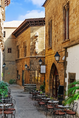 Typical landscapes and authentic Catalan cozy streets in cities #71558573