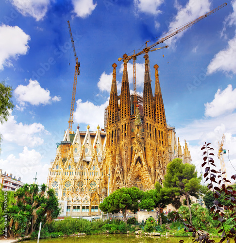 BARCELONA, SPAIN - SEPT 02, 2014: The Basilica of La Sagrada Fam