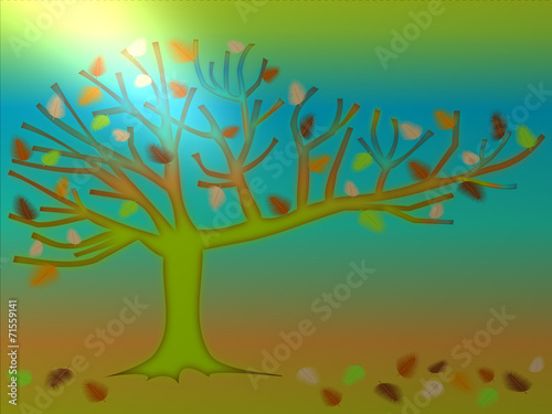 Tree of dreams. Abstract background illustration.