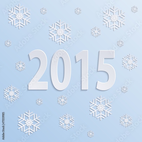 2015 happy new year blue paper design