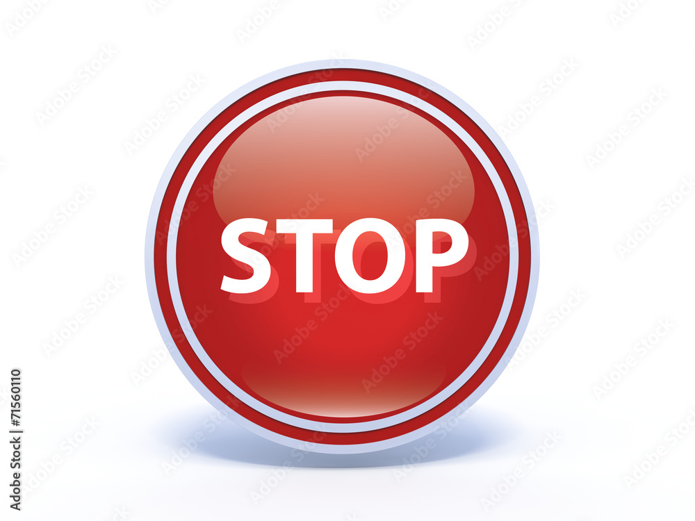 stop circular icon on white background stop circular icon on white background