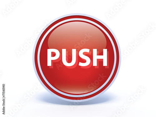 push circular icon on white background