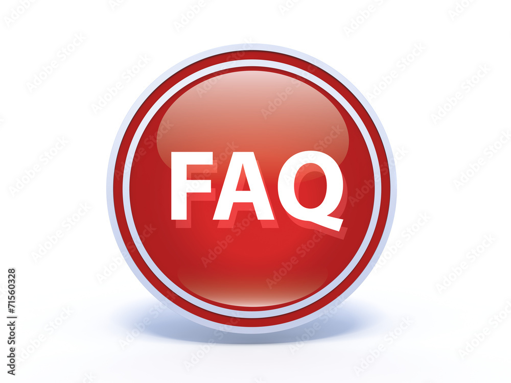 faq circular icon on white background faq circular icon on white background