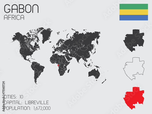 Set of Infographic Elements for the Country of Gabon