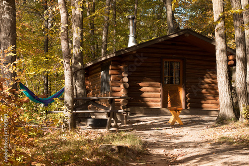 Camping cabin in forest