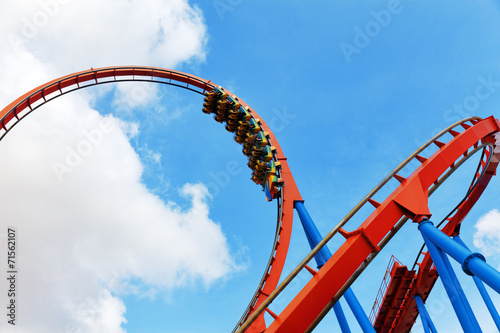Roller Coaster in funny amusement  park