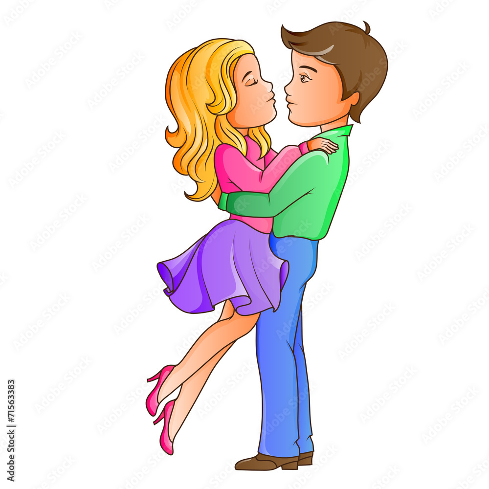 Young couple making a passionate and tender hug Young couple making a passionate and tender hug