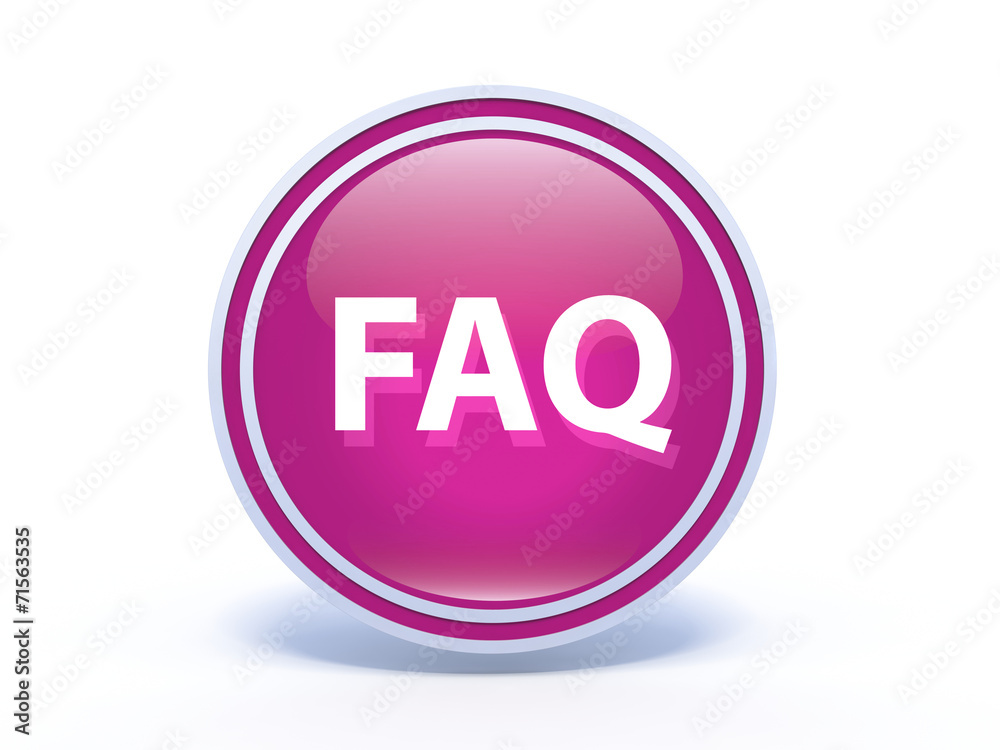 faq circular icon on white background faq circular icon on white background