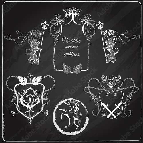 Heraldic emblems set