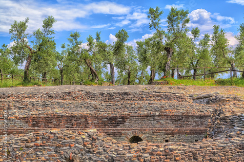 Canvas-taulu Grotto Catullus at the Lake Garda in Sirmione