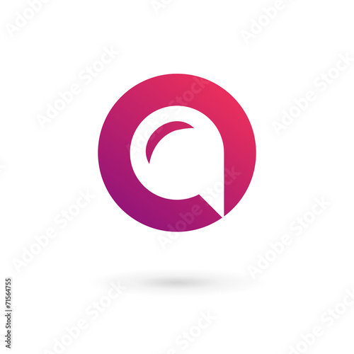 Letter O speech bubble logo icon design template elements