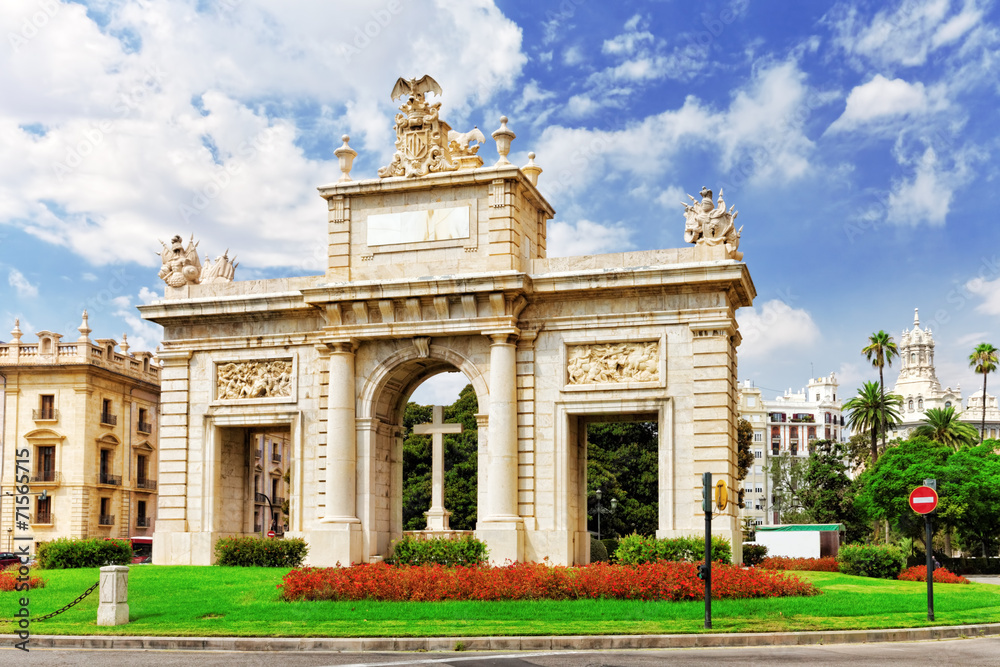 Cityscape historical places  of Valencia - city in Spain.