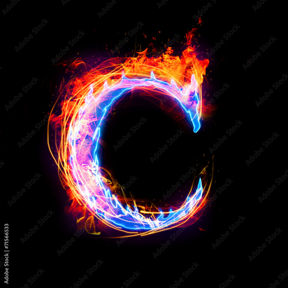 fire and ice text,capital letter,alphabet-C Stock Illustration | Adobe Stock