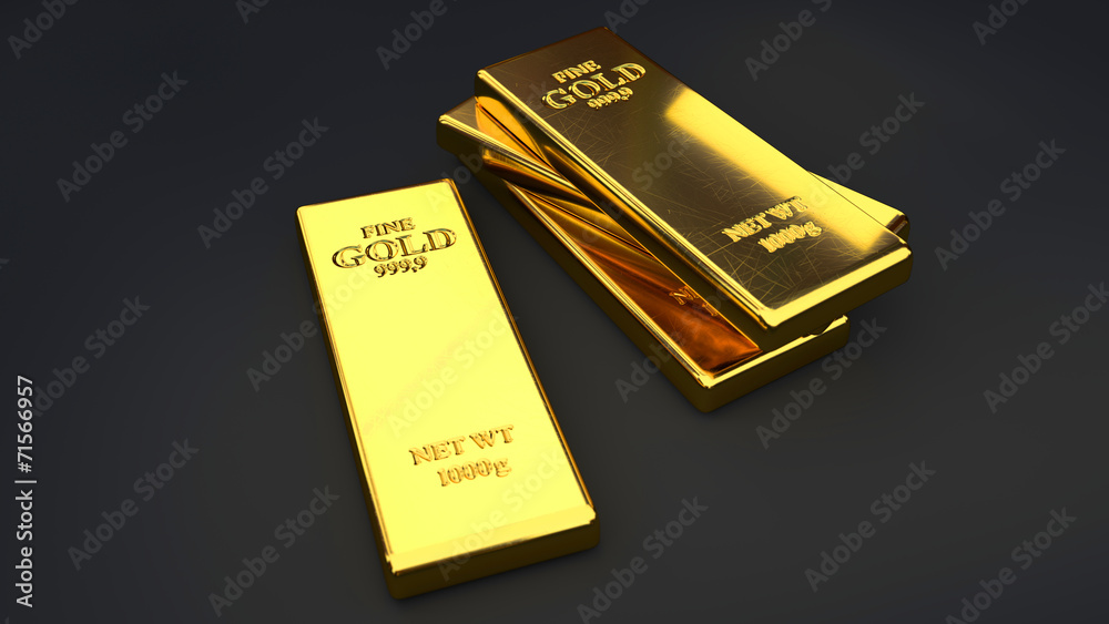 Gold bars on black backgrounds Gold bars on black backgrounds