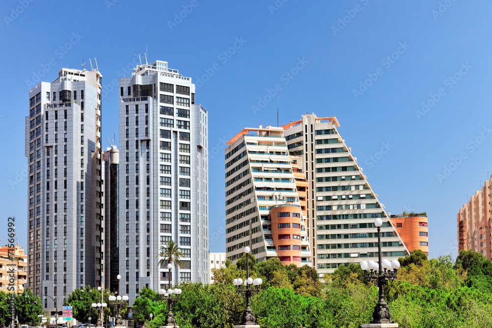 Cityscape of Valencia - third size population city in Spain. Cityscape of Valencia - third size population city in Spain.