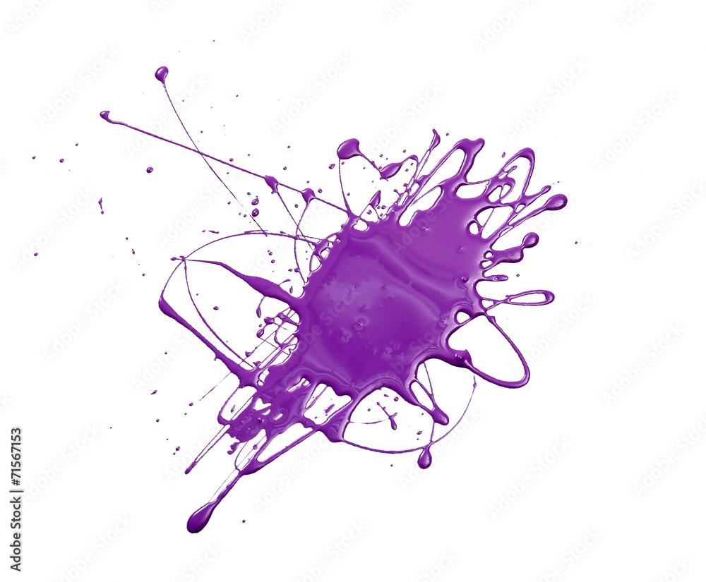 Obraz Splash of purple paint isolated on white