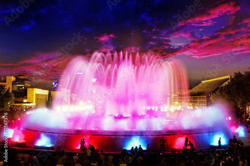 The famous Montjuic Fountain in Barcelona.Spain.
