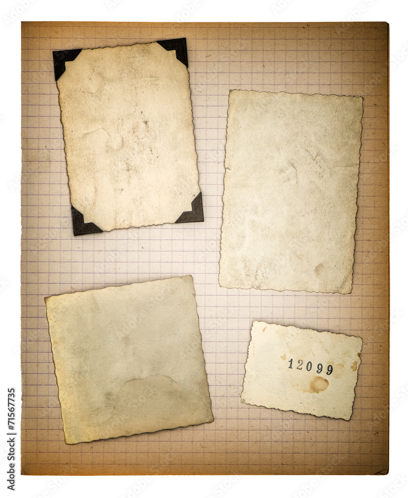 old photo frames and mathe book page. aged paper old photo frames and mathe book page. aged paper