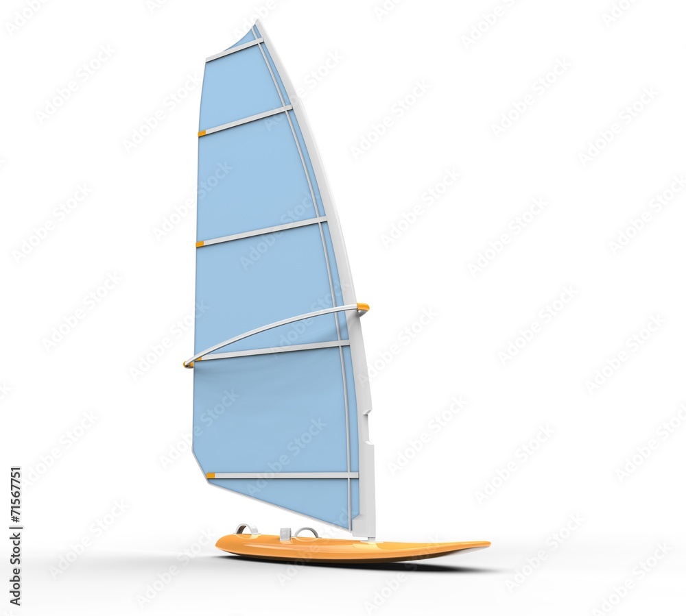Obraz premium Windsurf board - light blue sail