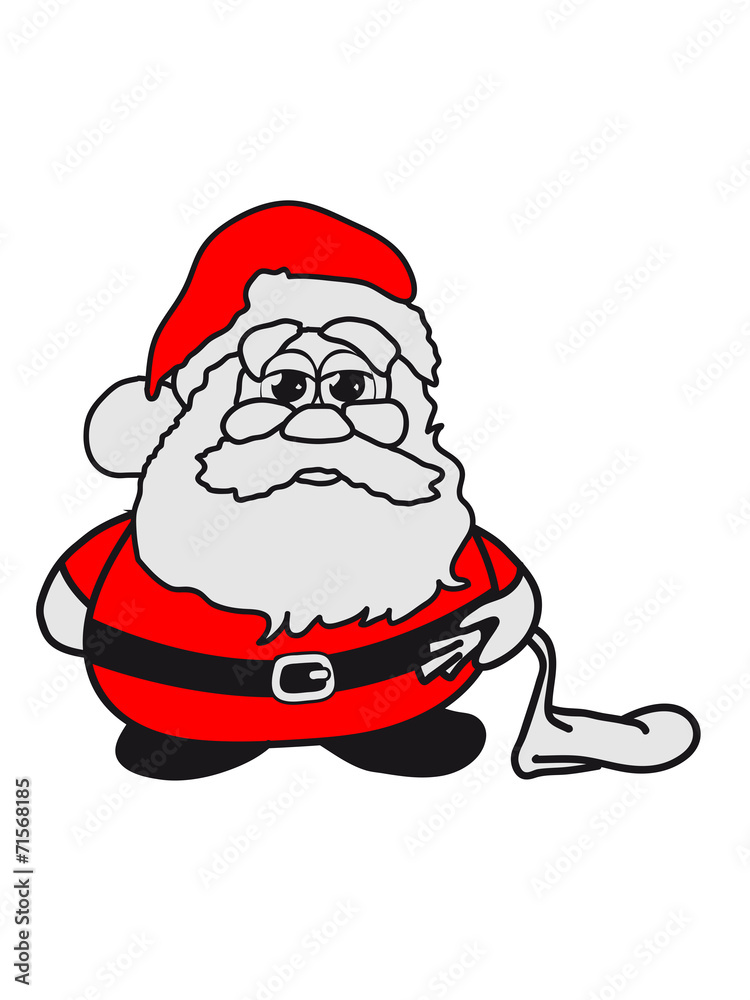 Weihnachtsmann Zipfelmütze traurig sack Weihnachtsmann Zipfelmütze traurig sack