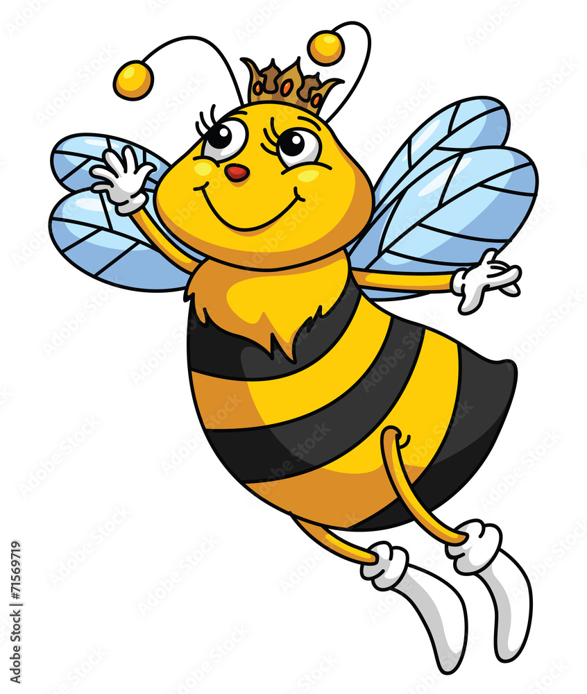 Bee Funny Cartoon - obrazy, fototapety, plakaty 