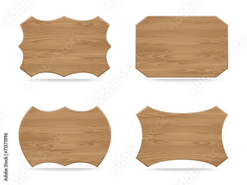 Set of various shapes wooden sign