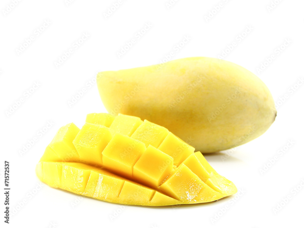Yellow mango isolated on white background Yellow mango isolated on white background