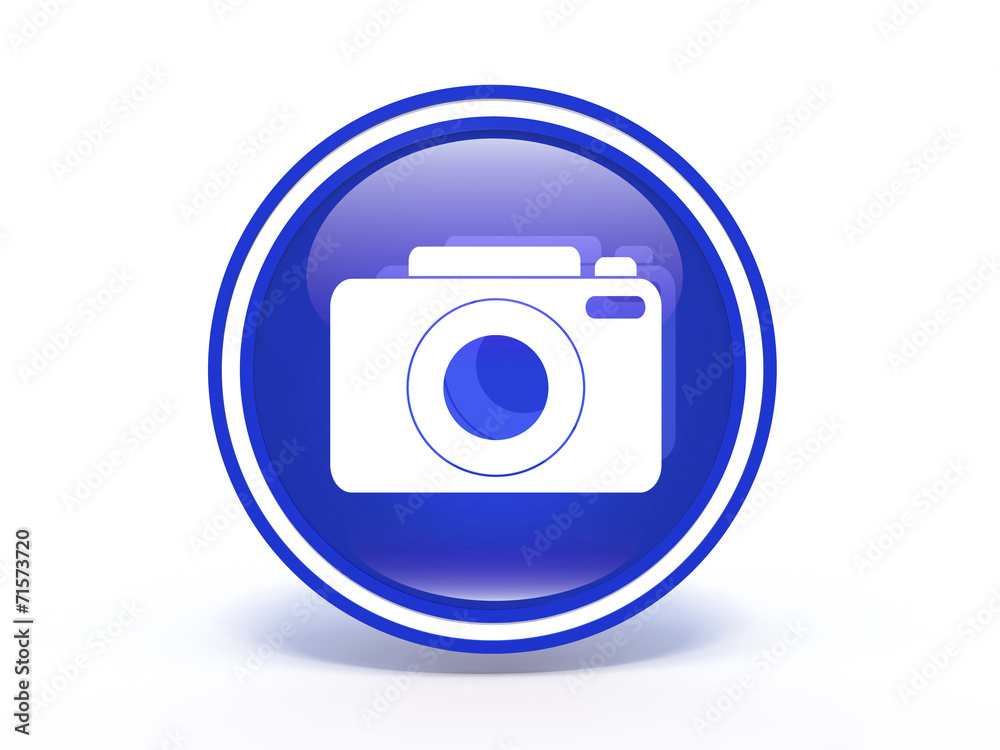 photo circular icon on white background