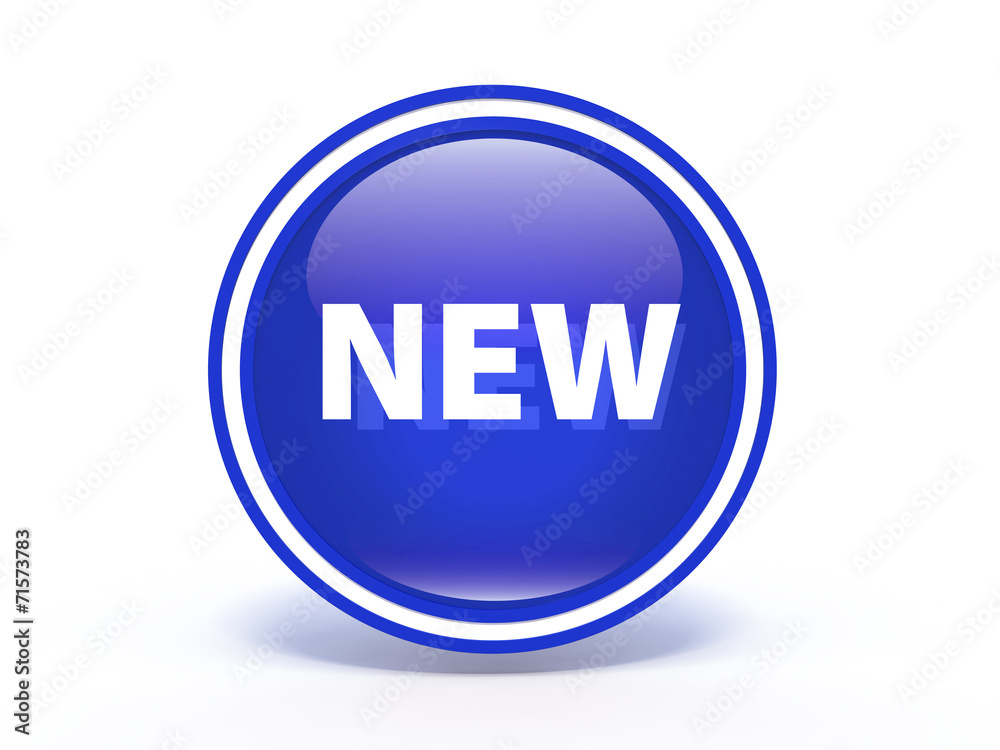 New circular icon on white background New circular icon on white background