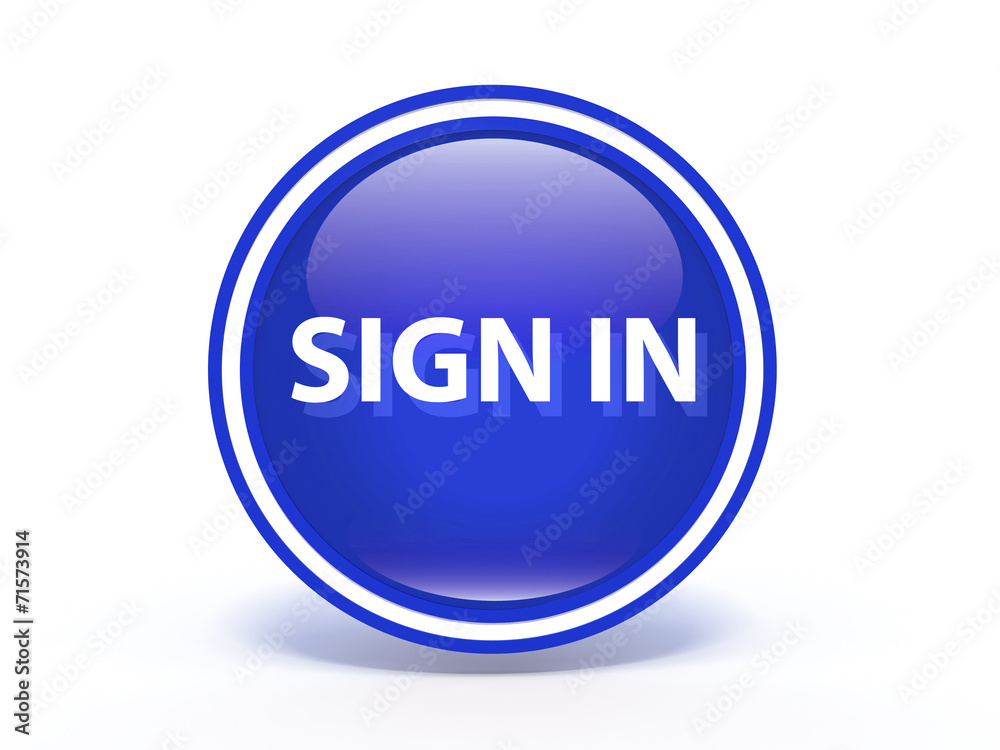 sign in circular icon on white background sign in circular icon on white background