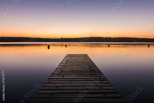 Morgendämmerung am "Schwarzer See", Mecklenburgische Senplatte