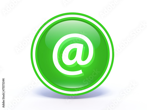 Email circular icon on white background