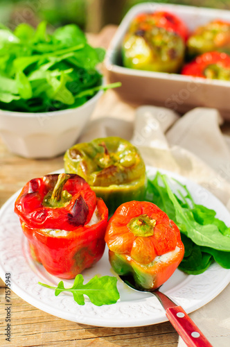 Capsicums Stuffed with Cheese and Herbs